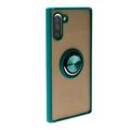 Накладка задняя FaisON для SAMSUNG Galaxy Note 10, Ring Series 2, пластик, силикон, матовая, держатель под палец, магнит, цвет: зелёный-1