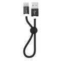 Кабель USB - Type-C FaisON HX35 Premium, 0.25м, круглый, 2.4A, ткань, цвет: чёрный-1