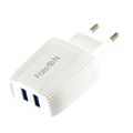 Блок питания сетевой 2 USB FaisON, T97, Velocity, 2400mA, пластик, цвет: белый-1