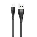 Кабель USB - микро USB FaisON HU53 Flash, 1.2м, круглый, 5.0A, ткань, цвет: чёрный-1