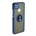 Накладка задняя FaisON для XIAOMI Redmi 9C, Ring Series 2, пластик, силикон, матовая, держатель под палец, магнит, цвет: синий-1