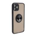 Накладка задняя FaisON для APPLE iPhone 12 Mini, Ring Series 2, пластик, силикон, матовая, держатель под палец, магнит, цвет: чёрный-1