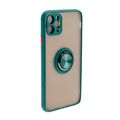 Накладка задняя FaisON для APPLE iPhone 12 Mini, Ring Series 2, пластик, силикон, матовая, держатель под палец, магнит, цвет: зелёный-1