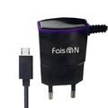 Устройство зарядное сетевое микро USB FaisON, P-10, 1000mAh, цвет: чёрный-1