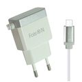 Устройство зарядное сетевое микро USB FaisON, T-10, 2000mA, пластик, цвет: белый, серебряная вставка-1
