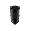 Блок питания автомобильный 2 USB FaisON А-37, Push, 2400mA, 12Вт, цвет: чёрный-1