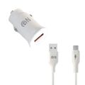 Блок питания автомобильный 1 USB FaisON A-20, EDGE, 3000mA, QC3.0, кабель Type-C, 1.0 м, цвет: чёрный, мятая упаковка-1