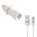 Блок питания автомобильный 2 USB FaisON A-27, Range, 2400mA, QC3.0, кабель Type-C, цвет: белый-1