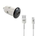 Блок питания автомобильный 1 USB FaisON A-26, Lap, 3000mA, 18Вт, QC3.0, кабель микро USB, цвет: белый, чёрная вставка-1