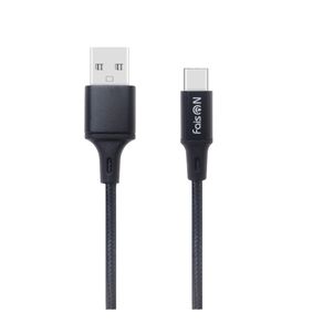 Кабель USB - Type-C FaisON HX14 ALUM, 1.0м, круглый, 2.0A, ткань, цвет: чёрный-1