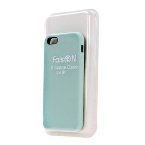 Чехол силиконовый FaisON для APPLE iPhone 5/5S/SE, №19, Silicon Case, тонкий, непрозрачный, матовый, цвет: зелёный, светлый-1