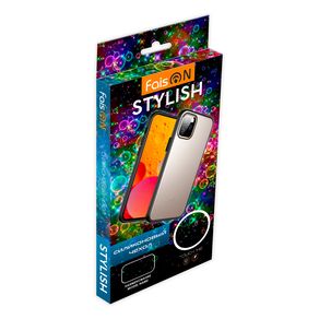 Чехол силиконовый FaisON для APPLE iPhone XI, Stylish, тонкий, прозрачный, глянцевый, цвет: чёрный-2