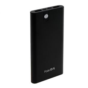 Аккумулятор внешний FaisON EX-PB-904, Classic, 10000mAh, металл, 2 USB выхода, индикатор, 2.1A, цвет: чёрный-1