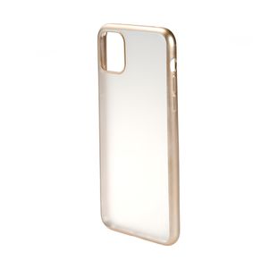 Чехол силиконовый FaisON для APPLE iPhone XI, Stylish, тонкий, прозрачный, глянцевый, цвет: золотой-1