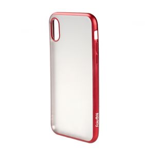 Чехол силиконовый FaisON для APPLE iPhone X/XS, Stylish, тонкий, прозрачный, глянцевый, цвет: красный-1