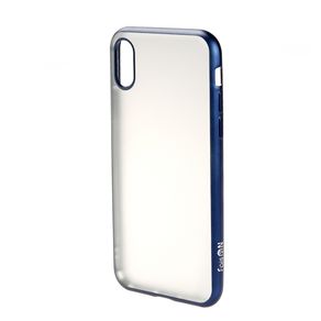 Чехол силиконовый FaisON для APPLE iPhone X/XS, Stylish, тонкий, прозрачный, глянцевый, цвет: синий-1