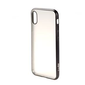 Чехол силиконовый FaisON для APPLE iPhone X/XS, Stylish, тонкий, прозрачный, глянцевый, цвет: чёрный-1