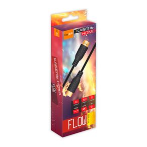 Кабель HDMI - HDMI FaisON FS-K-992 Flow, 1.0м, круглый, 1.4В, силикон, 4K, цвет: чёрный-2