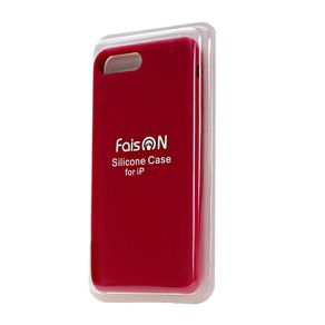 Чехол силиконовый FaisON для APPLE iPhone X/XS, №42, Silicon Case, тонкий, непрозрачный, матовый, цвет: розовый, тёмный-1