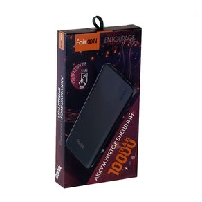 Аккумулятор внешний FaisON B35D, Entourage, 10000mAh, пластик, 2 USB выхода, 2.1A, цвет: чёрный-3