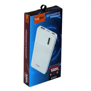 Аккумулятор внешний FaisON B35A, Entourage, 5000mAh, пластик, 1 USB выход, 1.0A, цвет: белый-3