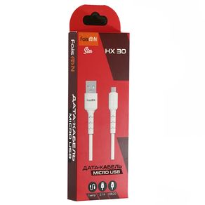 Кабель USB - микро USB FaisON HX30 Star, 1.0м, круглый, 2.0A, силикон, цвет: белый-2