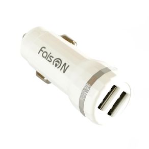 Блок питания автомобильный 2 USB FaisON, Z27, Staunch, 2400mA, пластик, кабель микро USB, цвет: белый-1