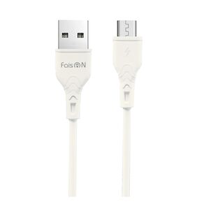Кабель USB - микро USB FaisON BX1 EZSync, 1.0м, круглый, 2.1A, силикон, цвет: белый, в техпаке*-1