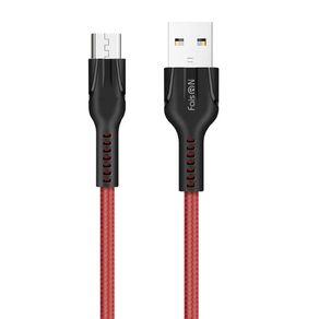 Кабель USB - микро USB FaisON HU31 Benay, 1.0м, круглый, 2.4A, ткань, цвет: красный-1