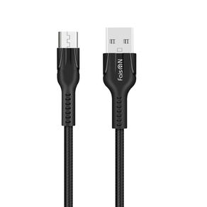 Кабель USB - микро USB FaisON HU31 Benay, 1.0м, круглый, 2.4A, ткань, цвет: чёрный-1