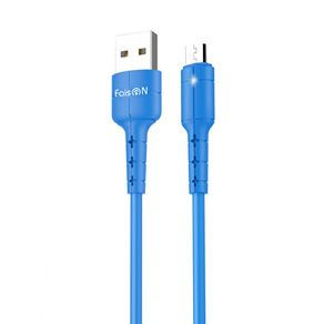 Кабель USB - микро USB FaisON HX30 Star, 1.0м, круглый, 2.0A, силикон, цвет: синий-1