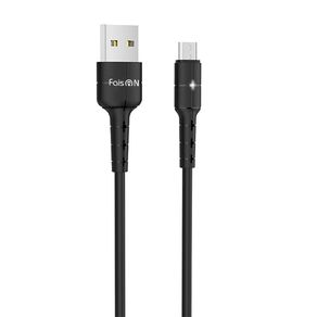 Кабель USB - микро USB FaisON HX30 Star, 1.0м, круглый, 2.0A, силикон, цвет: чёрный-1