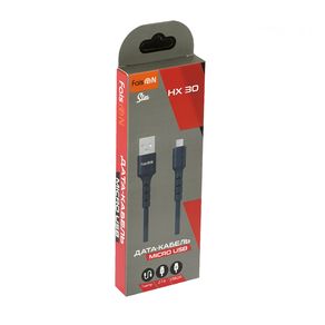 Кабель USB - микро USB FaisON HX30 Star, 1.0м, круглый, 2.0A, силикон, цвет: чёрный-2