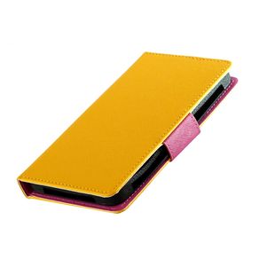 Чехол-книжка FaisON, Much, (5,3" - 5,8") , под кожу, с окном и слайдером для камеры, цвет: жёлтый-2