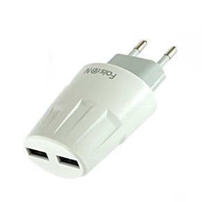 Блок питания сетевой 2 USB FaisON, HUT-70, Energy ball, 2100mA, пластик, кабель Type-C, цвет: белый-1
