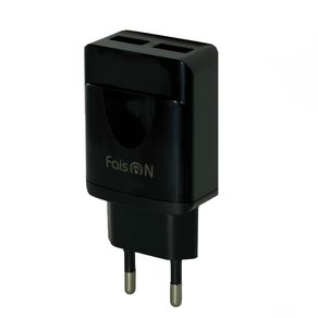 Блок питания сетевой 2 USB FaisON, HUT-85, FORM, 2100mA, пластик, цвет: чёрный-1