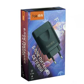 Блок питания сетевой 2 USB FaisON, HUT-85, FORM, 2100mA, пластик, цвет: чёрный-2
