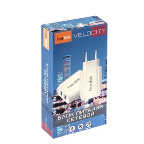 Блок питания сетевой 2 USB FaisON, T97, Velocity, 2400mA, пластик, цвет: белый-2