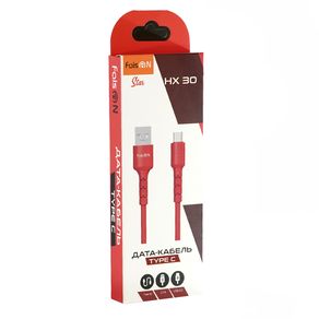 Кабель USB - Type-C FaisON HX30 Star, 1.0м, круглый, 2.1A, силикон, цвет: красный-2