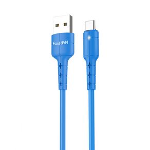 Кабель USB - Type-C FaisON HX30 Star, 1.0м, круглый, 2.1A, силикон, цвет: синий-1