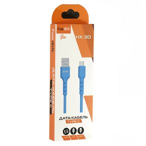 Кабель USB - Type-C FaisON HX30 Star, 1.0м, круглый, 2.1A, силикон, цвет: синий-2