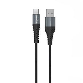 Кабель USB - Type-C FaisON HX38 Cool, 1.0м, круглый, 2.4A, нейлон, цвет: чёрный-1