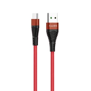 Кабель USB - микро USB FaisON HU53 Flash, 1.2м, круглый, 5.0A, ткань, цвет: красный-1