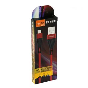 Кабель USB - микро USB FaisON HU53 Flash, 1.0м, круглый, 5.0A, ткань, цвет: красный-2