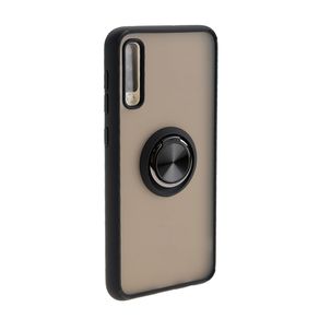 Накладка задняя FaisON для XIAOMI Mi10 Pro , Ring Series 2, пластик, силикон, матовая, держатель под палец, магнит, цвет: чёрный-1