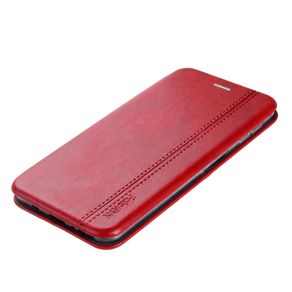 Чехол-книжка FaisON для HUAWEI P40 Pro, PREMIUM Line, экокожа, с силиконовым креплением, на магните, цвет: красный-2