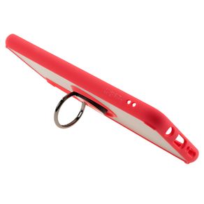 Накладка задняя FaisON для APPLE iPhone 12 Mini, Ring Series 2, пластик, силикон, матовая, держатель под палец, магнит, цвет: красный-2