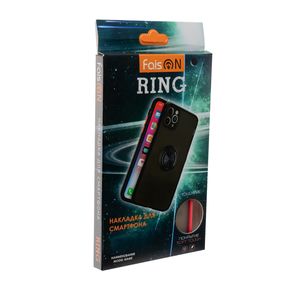 Накладка задняя FaisON для XIAOMI Mi10, Ring Series 2, пластик, силикон, матовая, держатель под палец, магнит, цвет: красный-3