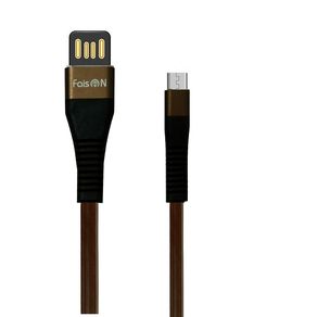 Кабель USB - микро USB FaisON FX22 Skin, 1.0м, плоский, 2.1A, силикон, цвет: чёрный, коричневый-1