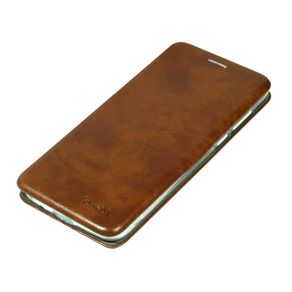 Чехол-книжка FaisON для HUAWEI Honor 9S, PREMIUM, CA-17, экокожа, с силиконовым креплением, на магните, цвет: коричневый-2